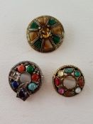 3 Scottish Brooches