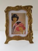 Art Deco Brass Photo Frame.