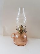 Vintage Pink Glass Oil Lamp