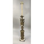 Ornate Heavy Brass & Marble Standard Lamp