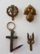 Military Badges and Crucifix