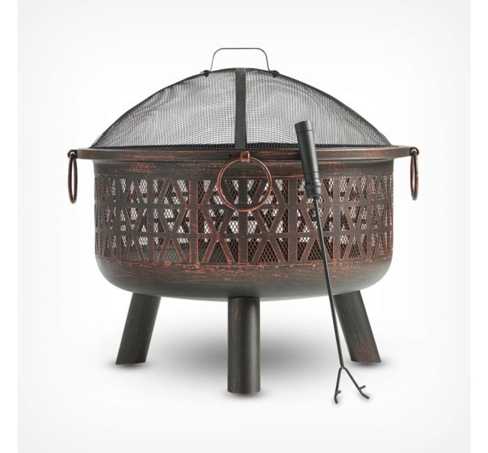 (LT35) Geo Fire Pit Burn logs or charcoal, using the protective dome spark guard Heat-resista... - Image 2 of 3