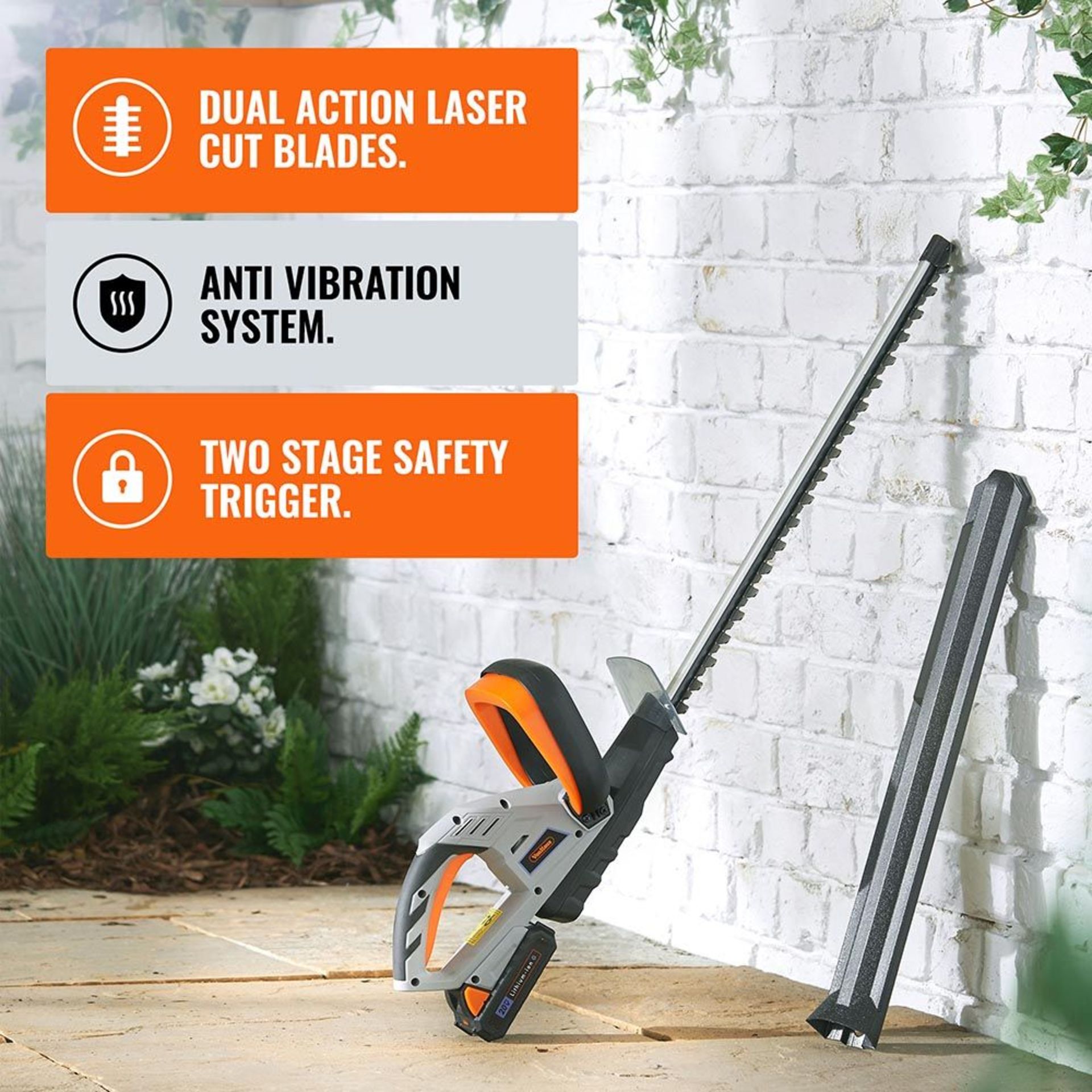 (LT9) 20V Max. Cordless Hedge Trimmer 51cm dual action precision blades for fast cutting actio... - Image 3 of 3