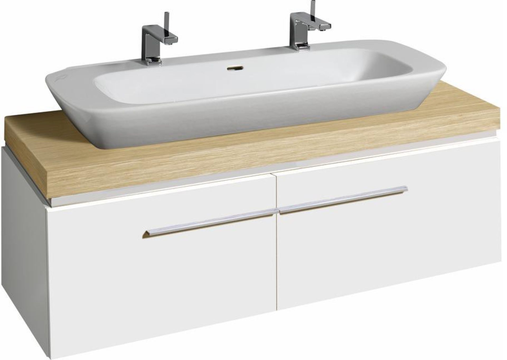 (WS5) Keramag Silk 1400mm White Gloss Wall Hung Vanity Unit. RRP £1,897.99. Comes complete wit...