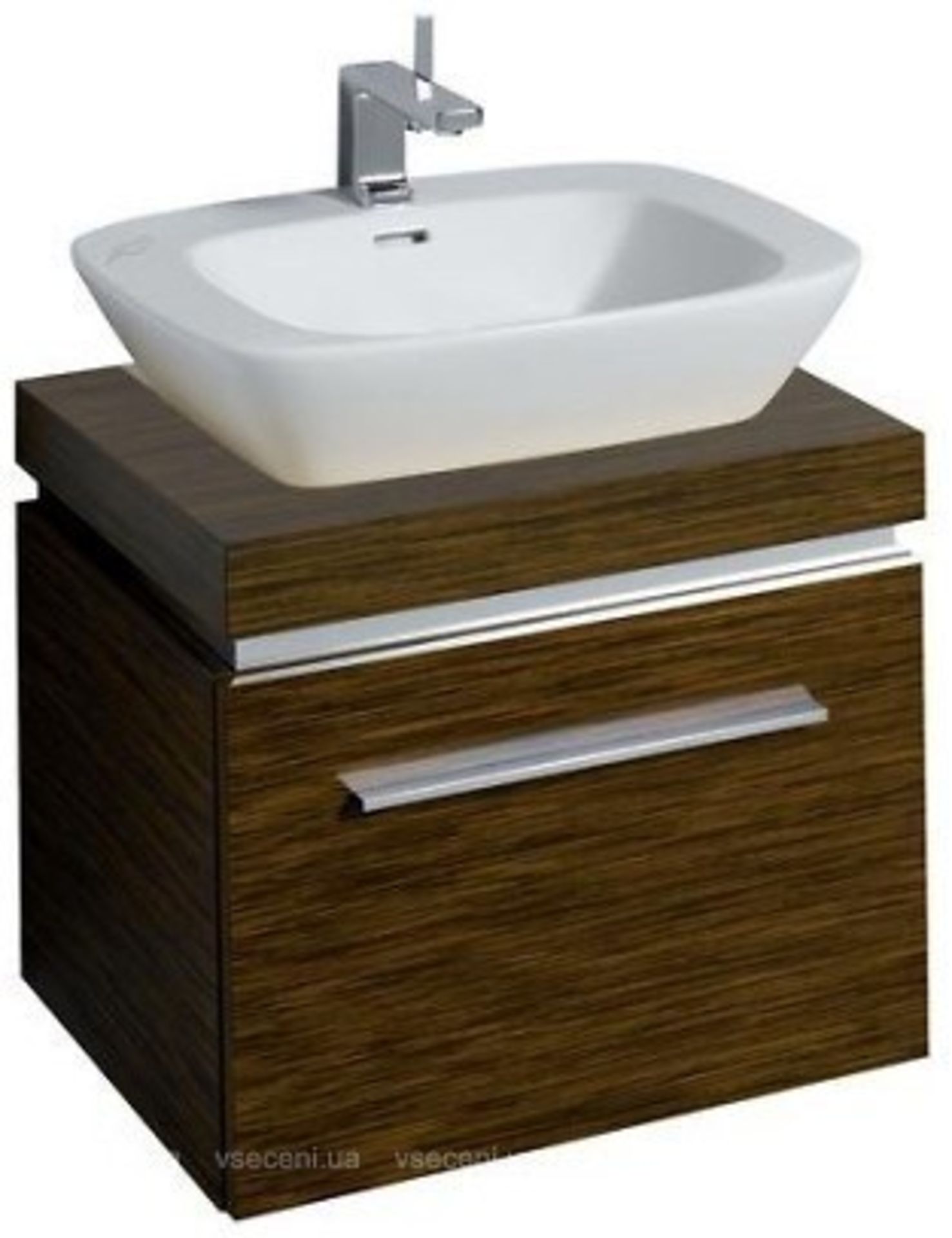 (WS33) Keramag Geberit 600mm Silk Walnut Vanity unit.RRP £818.99.Comes complete with basin. T...