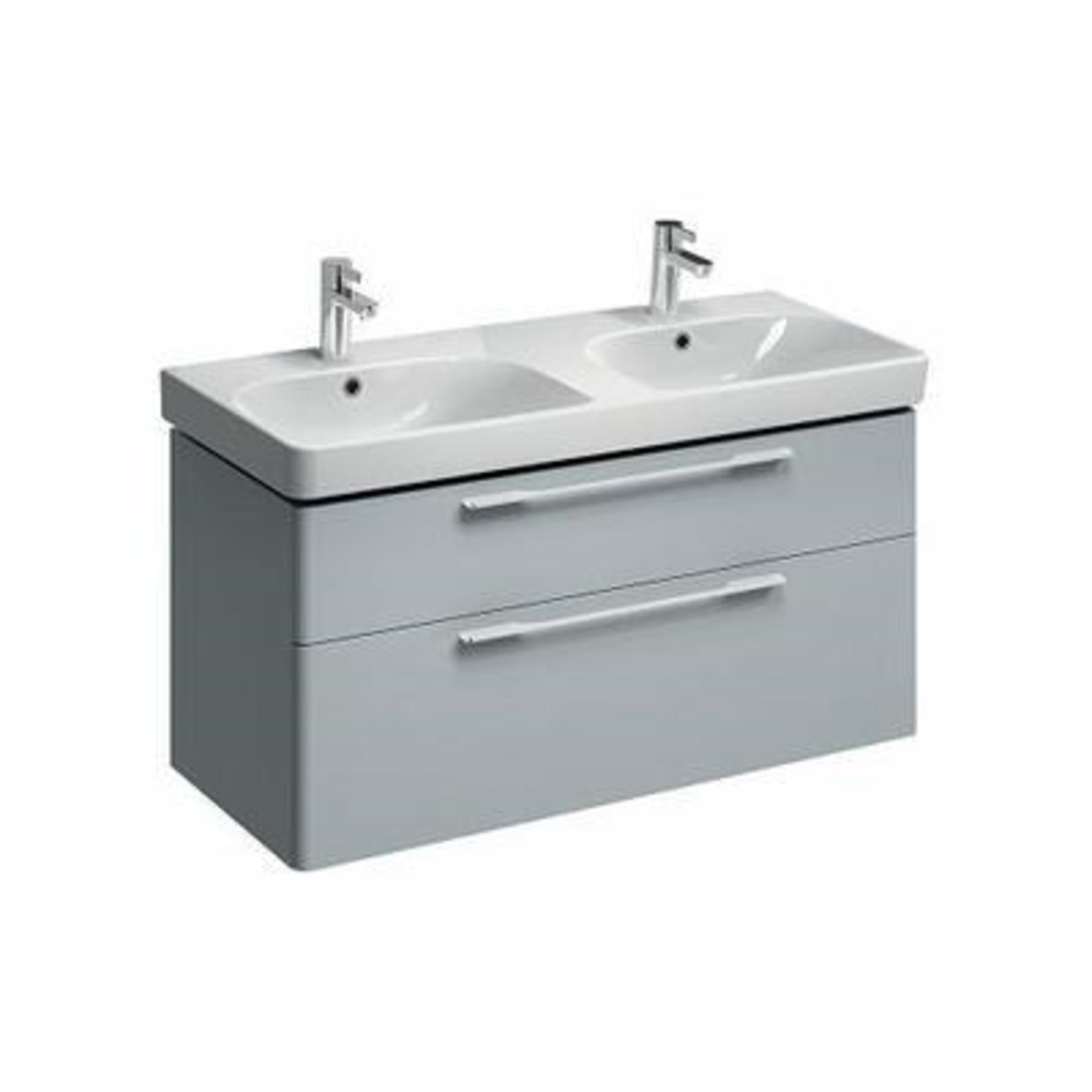 (KN7) Keramag Gerbit 1200mm Grey Vanity Unit. RRP £996.99.Comes complete with basin. For 12...