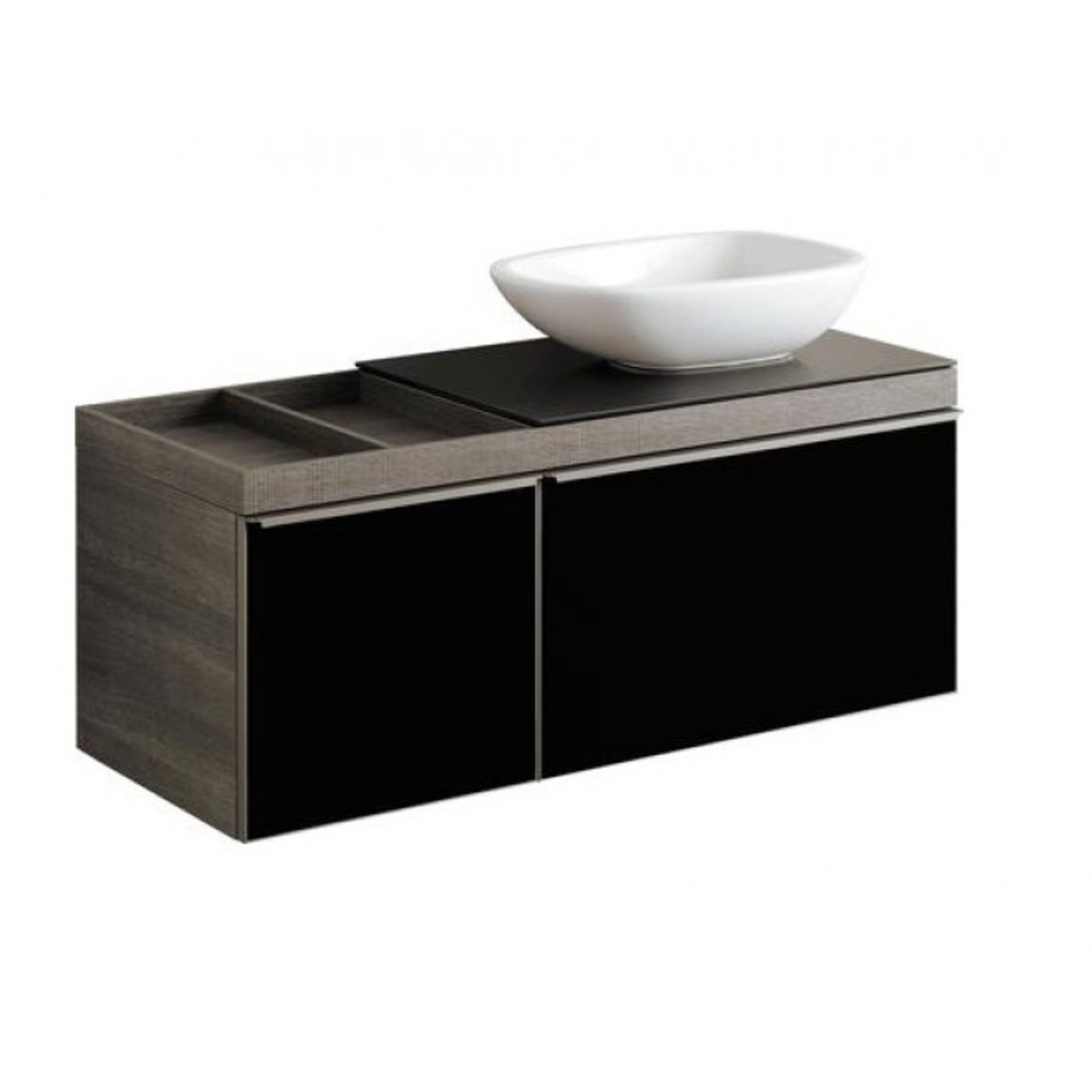 (WS3) Keramg Gerbit 1184mm Citterio Grey/Brown Vanity Unit With Shelves. RRP £2,468.99.Comes c...