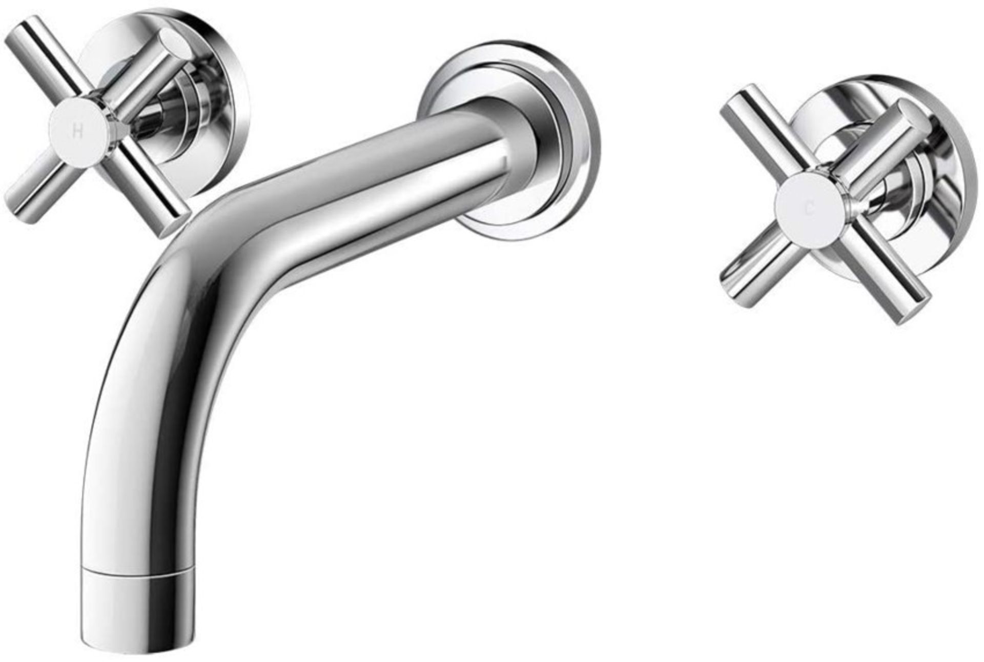 Austin Crosshead Chrome Wall Mounted Sink Mixer. TB5000 RRP £169.99.Luxurious sleek Chrome fi... - Image 2 of 2