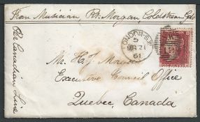 G.B. - Transatlantic / Miltary 1861 Cover (slight staining) with enclosed letter