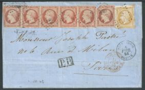 Egypt - French Post Offices 1858 Cover from Alexandria to Paris