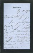 Queen Victoria 1870 Windsor Castle Letter.Dearest Mrs Grey. I was just going to write to you whe...