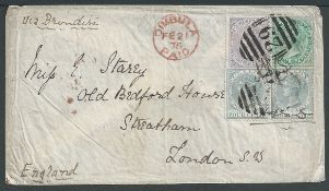 Ceylon 1876 Cover from Dimbula to London