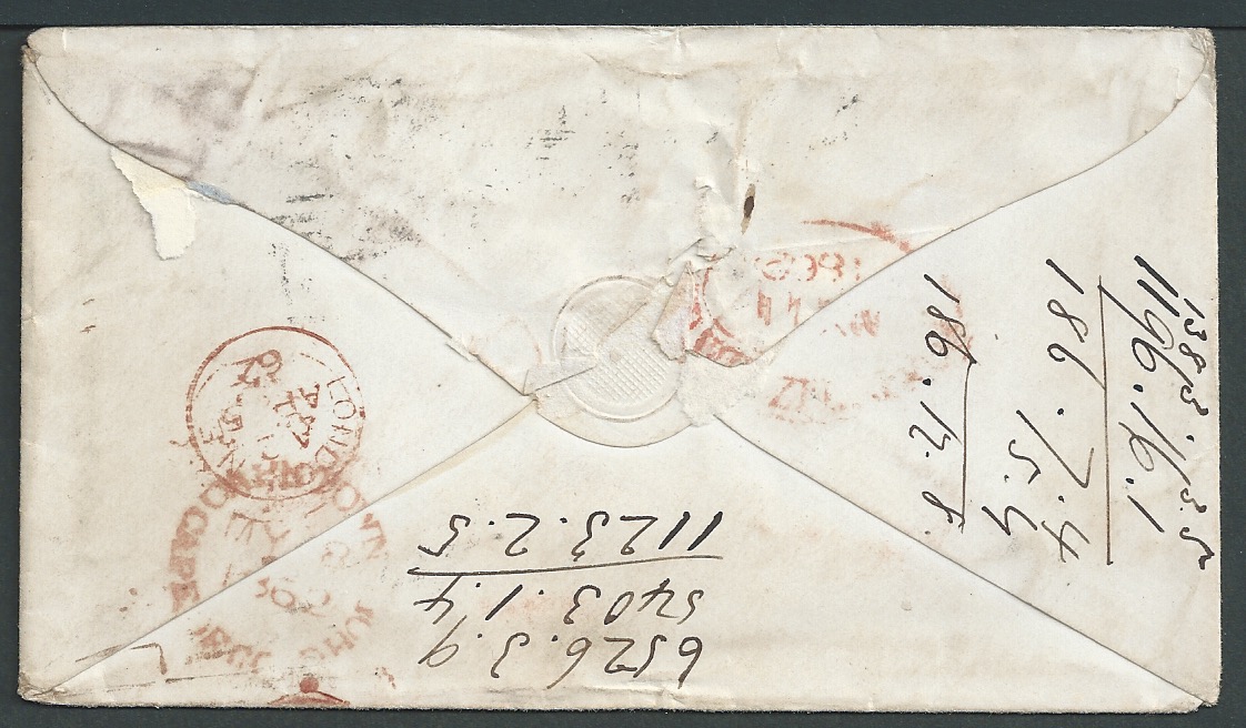 GB - Postage Dues 1862 Cover from Cambridge and addressed to Port Elizabeth - Image 2 of 2