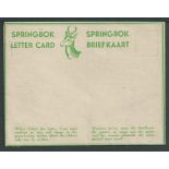 South Africa 1942 Mint example of the extremely rare Springbok letter card