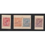 G.B.- KING GEORGE V 1911. 1d, 2d, 2.1/2d and 3d Specimens affixed to pieces of ledger pages all h...