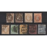 G.B. - CHANNEL ISLANDS 1863-70 French stamps (9, four with faults) including 1870 imperf Bordeaux