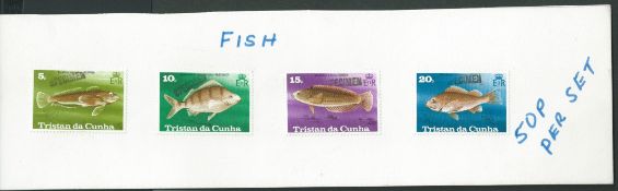 Tristan Da Cunha 1978 Fish set handstamped "SPECIMEN"