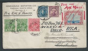 Philippines / Australia / USA 1929 Cover to New South Wales with 1917-28 6c, 10c tied by Davao