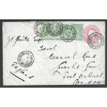 Bechuanaland / Cape of Good Hope 1897 1d pink Postal Stationery Envelope