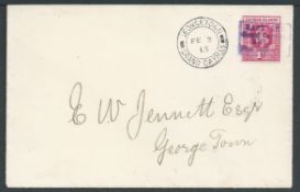 Cayman Islands 1913 Cover to Georgetown franked KEVII 1d cancelled