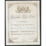 G.B. - Ireland 1881 Printed Christmas Card from the staff of Enniskillen Post Office