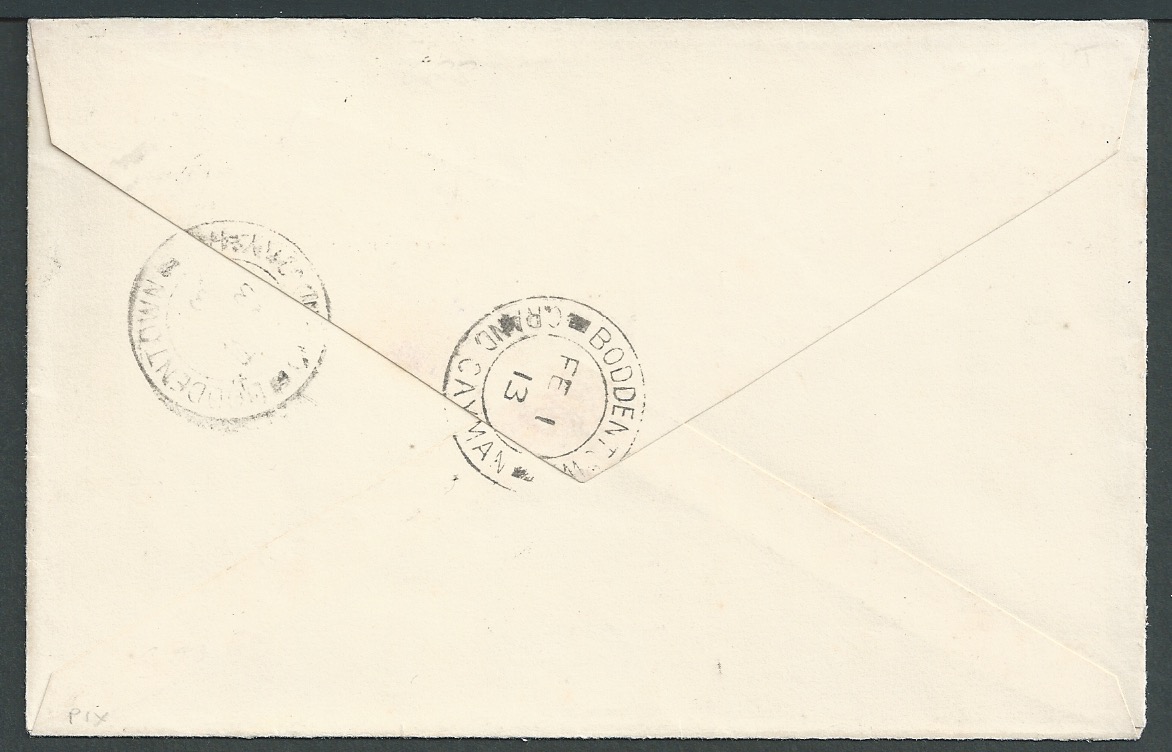 Cayman Islands 1913 Cover to Georgetown franked KEVII 1d cancelled - Image 2 of 2