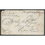 Cape of Good Hope 1878 Stampless Soldiers cover (faults) to Cape Town .endorsed "On Special Servi...