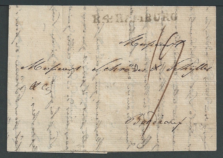 Germany - Prussia - Napoleonic Wars 1814 (Apr 14) Entire letter from Hamburg to Bordeaux - Image 2 of 3