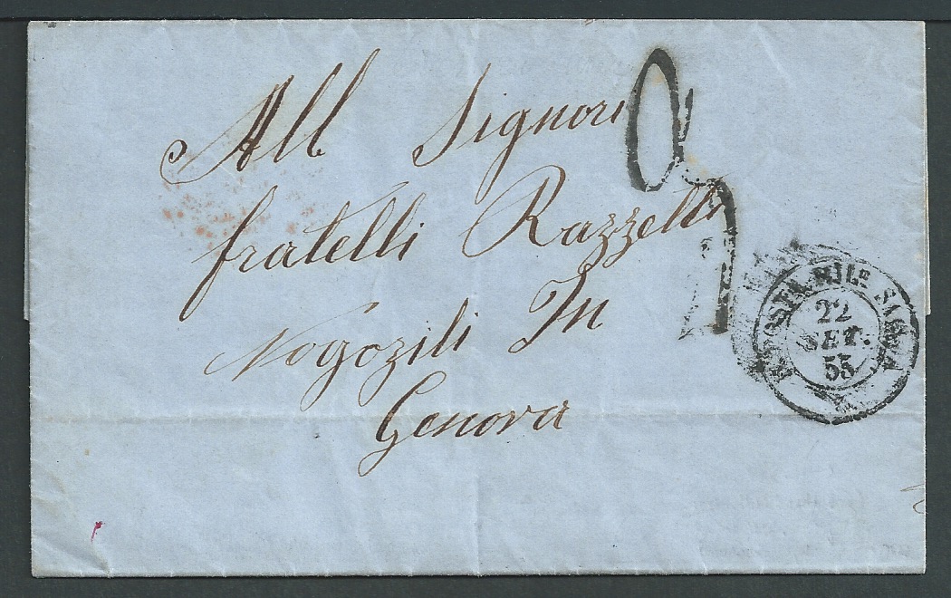 Italian States - Sardinia / G.B. - Crimean War 1855 Entire letter written by Captain G B Cavassa