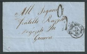 Italian States - Sardinia / G.B. - Crimean War 1855 Entire letter written by Captain G B Cavassa