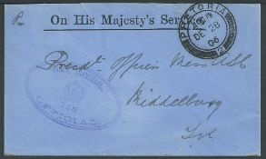 Transvaal 1906 O.H.M.S. Cover from Pretoria with Army Office 118 cachet