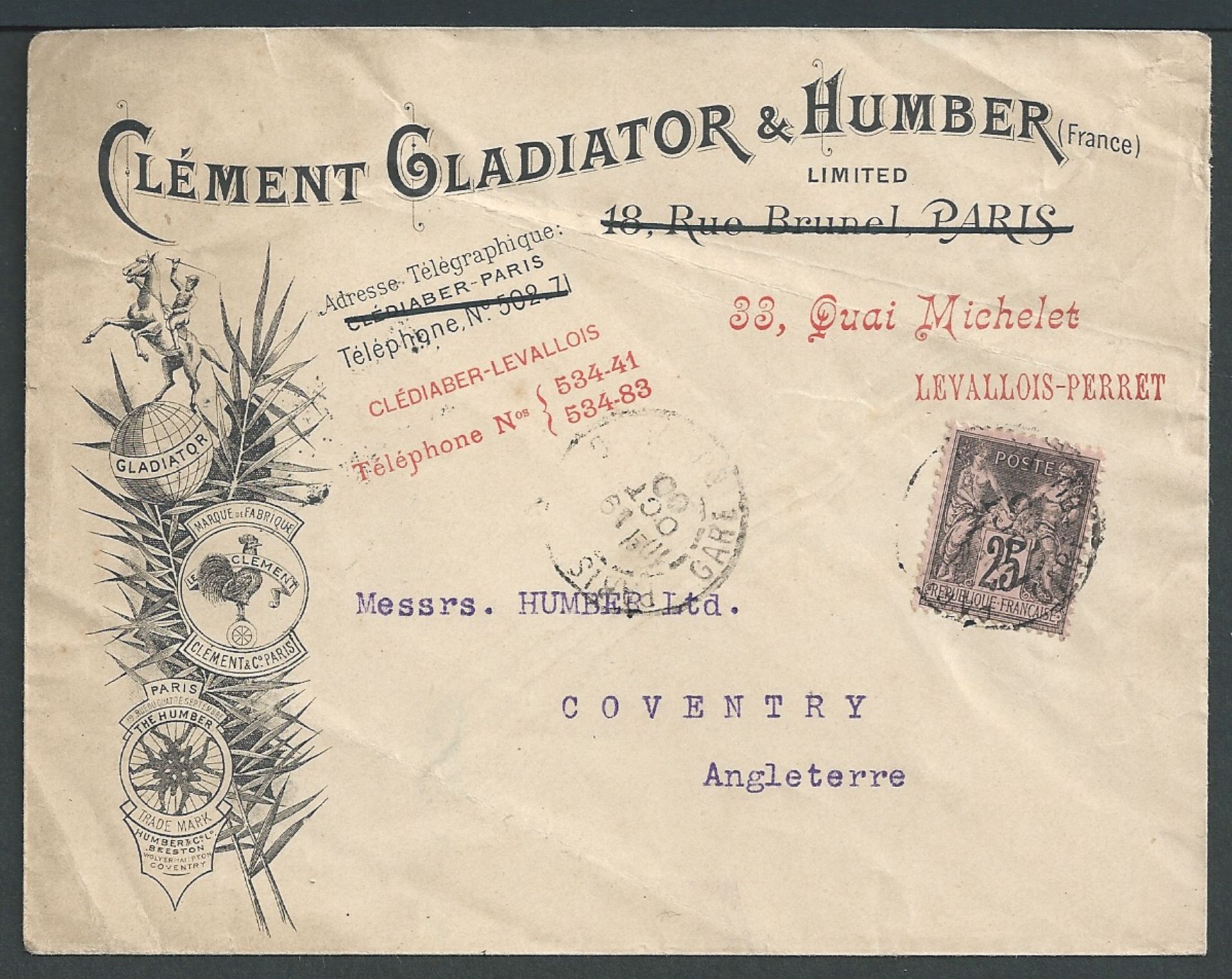 France 1900-01 Three differing advertising envelopes - Image 2 of 5