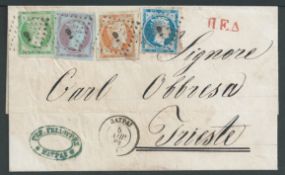 Greece 1862 Entire (some staining) from Patras to Trieste