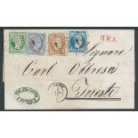 Greece 1862 Entire (some staining) from Patras to Trieste