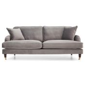 Brand New Boxed 2 Seater Rupert Sofa In Plush Grey Fabric