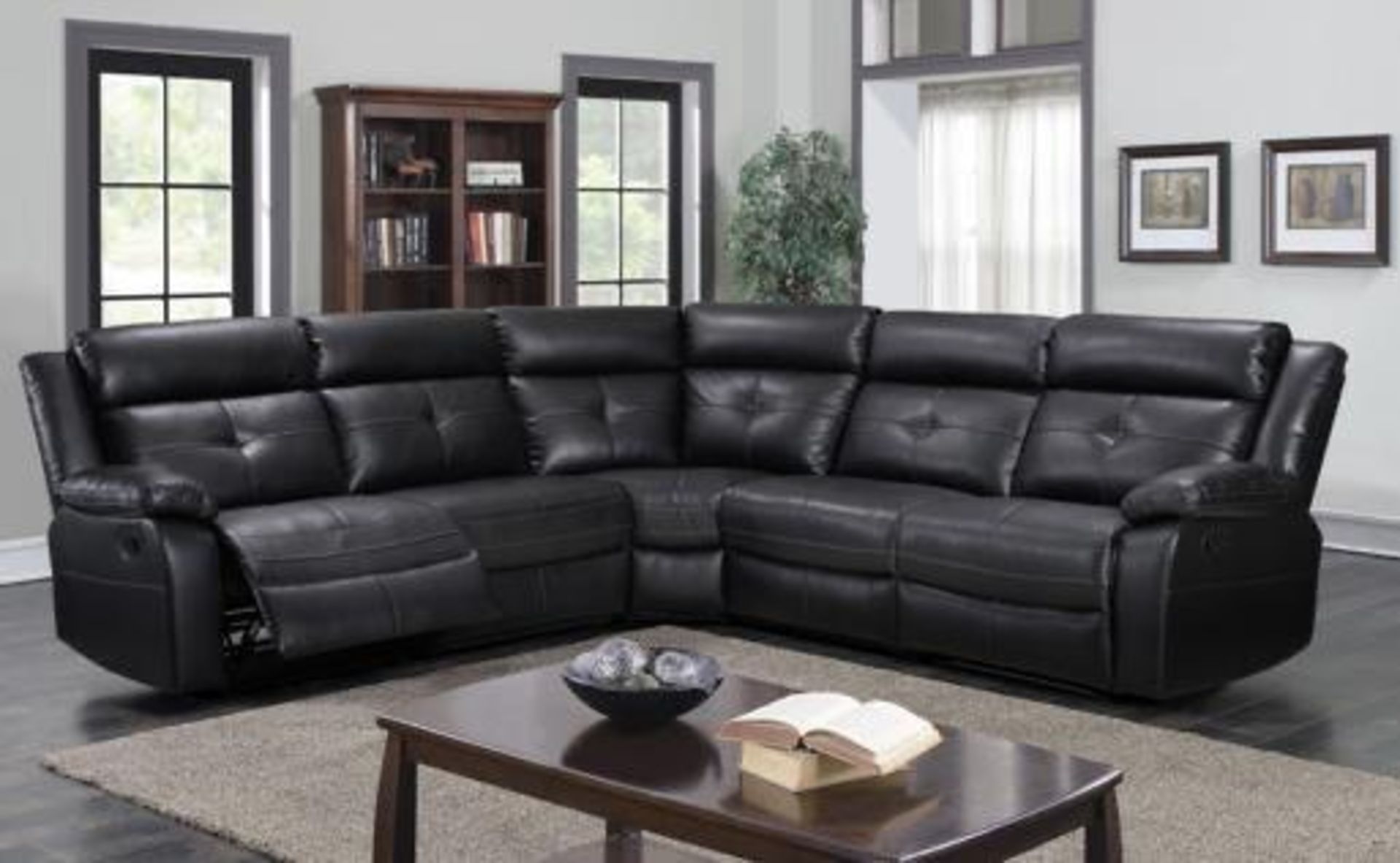 Brand New Boxed Langdale Black Reclining Corner Sofa