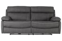 Brand New Boxed Arlo 3 Seater Electric Reclining Sofa In Charcoal Fabric