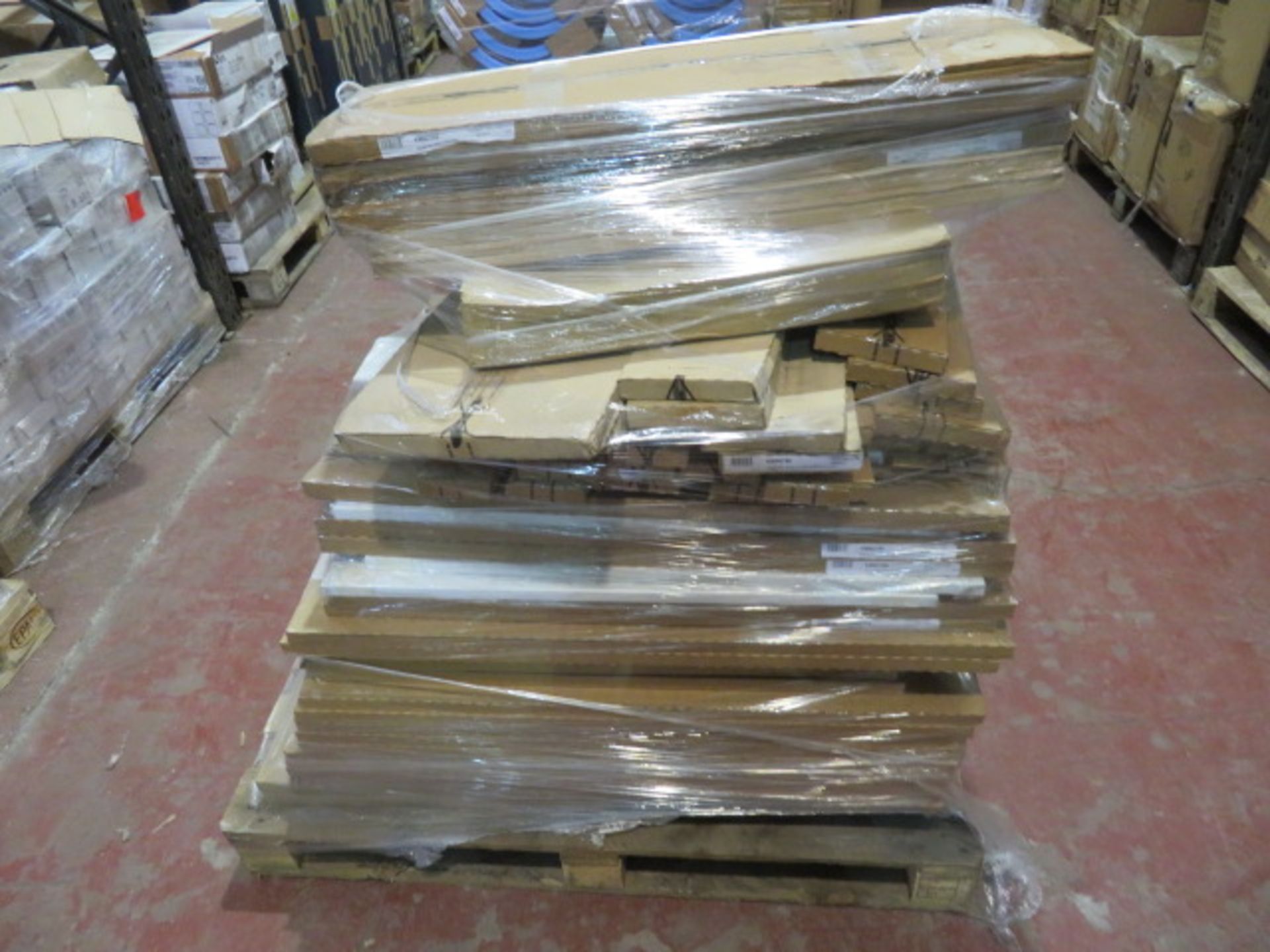 (WG5) PALLET TO CONTAIN 80 ITEMS OF NEW KITCHEN STOCK TO INCLUDE SLAB WHITE GLOSS ETC. HUGE PRO...