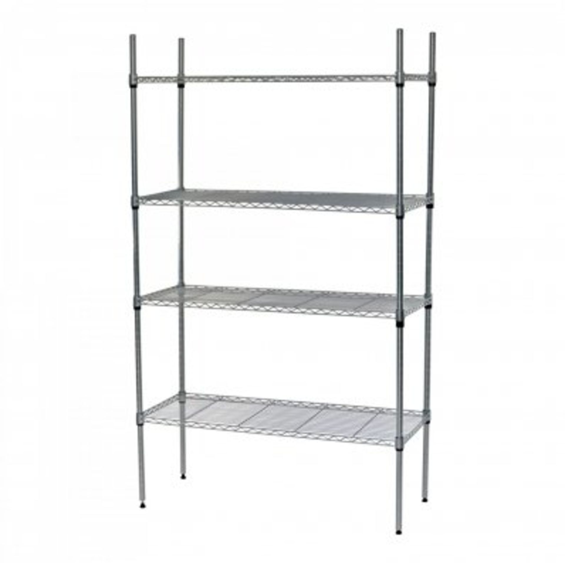 (SK11) 4 Tier Heavy Duty Steel Wire Rack Kitchen Storage Unit w/ Wheels The 4 tier shelving ...