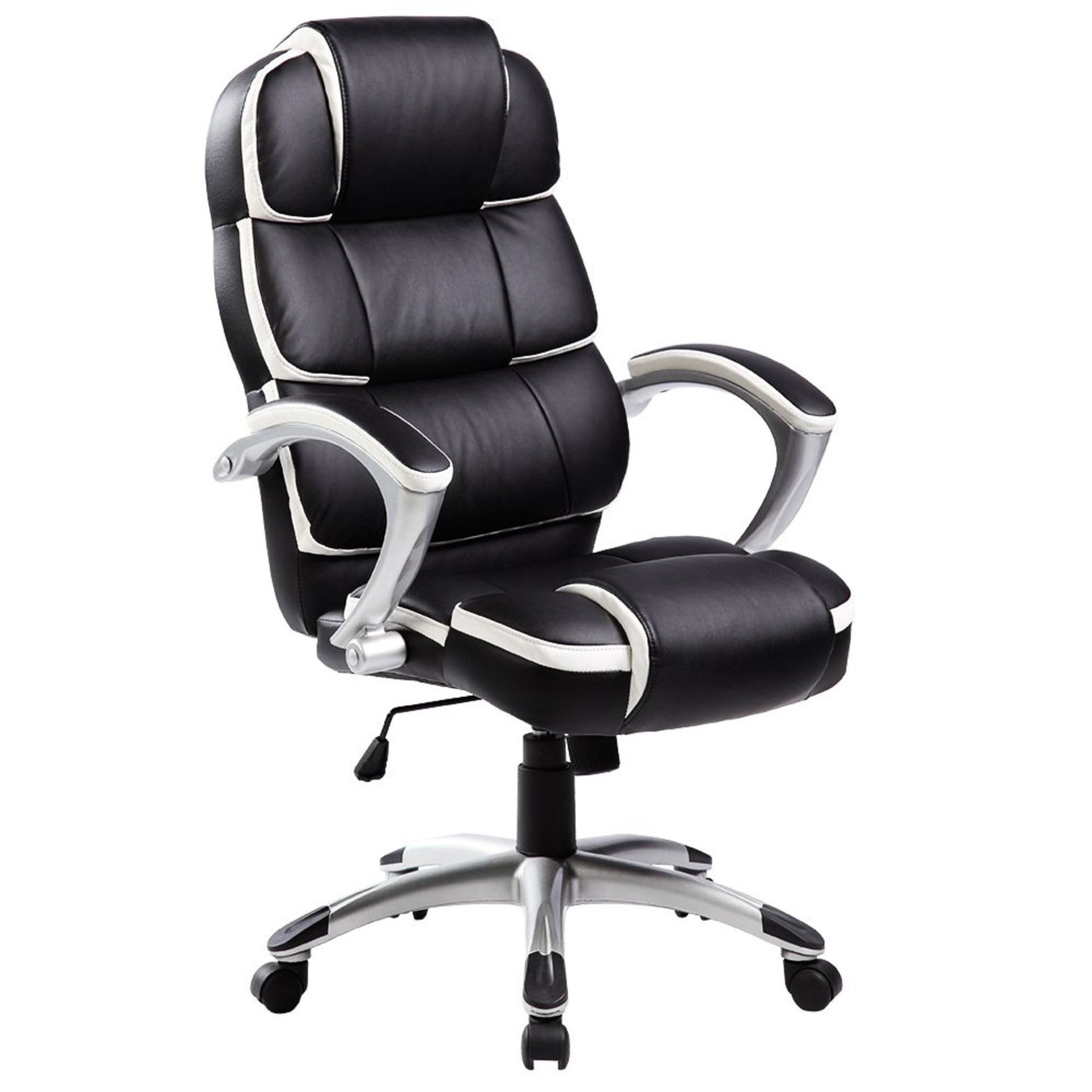 (SK94) Luxury Designer Computer Office Chair - Black with White Accents Our renowned high qu...