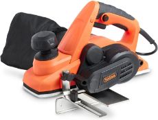 (GE19) 900W Planer with 82 X 3mm Planing Width, Guide & Dust Bag Includes Extra Set of Blades