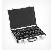 (GE1) 35 Piece Router Bit Set Comprising 35 pieces of Tungsten Carbide Tipped (TCT) router saw...