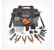 (GE54) 94pc Hand Tool & Screwdriver Kit Cordless screwdriver features a twistable handle, auto...