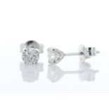 18ct White Gold Single Stone Prong Set Diamond Earring 0.80 Carats