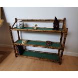 Antique burnt tortoise bamboo bookcase