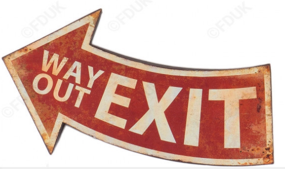 Large Vintage Style Way Out Exit Sign - Image 2 of 3