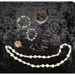 Mixed Lot of 8 vintage style braclets, Brooch and Knecklace.