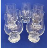 Set of 5 Balvenie Whisky Nosing Tasting Glasses (Glencairn)