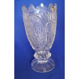 Vintage Lead Crystal Cut glass large vase. Elegant quality Lead glass.