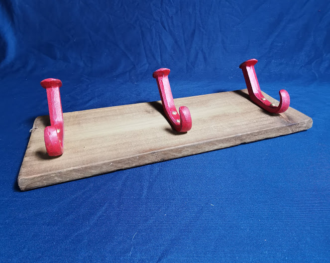 Railway Sleeper Nail Coat Hook Rack - Image 3 of 3